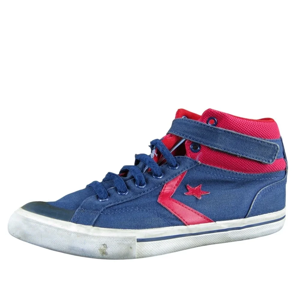 Converse Sneaker‎ Mid Boys Y 6 Medium Athletic Blue Fabric Hook & Loop